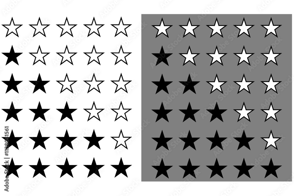 Naklejka premium star, rating, option, feedback, review, one to five star option