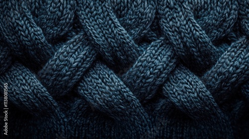 Intricate Dark Blue Knit Texture Pattern