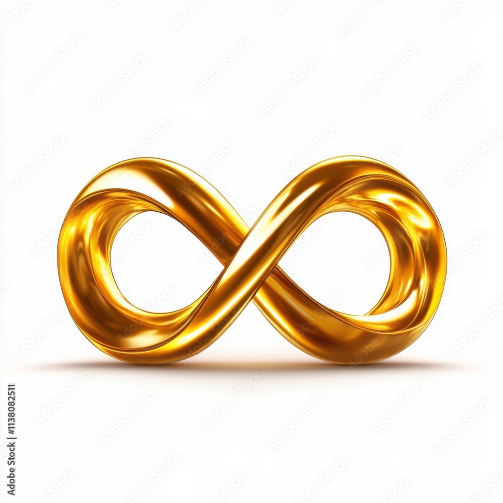 Golden infinity symbol on white background a modern conceptual design for creative projects Golden infinity symbol on white background a modern conceptual design for creative projects