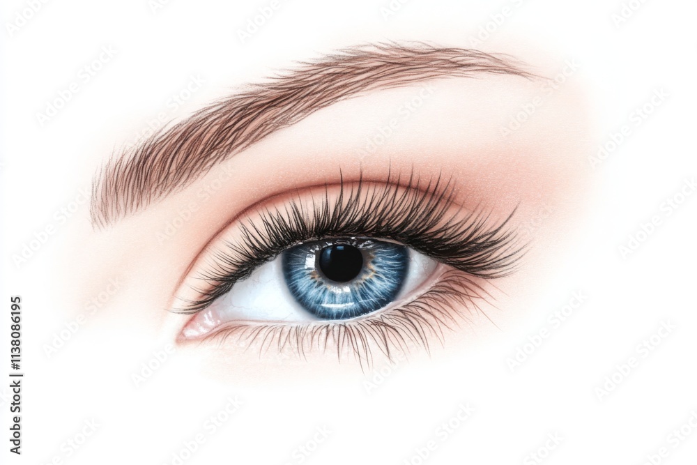 Close-Up of Eyelash Extension Application Close-Up of Eyelash Extension Application