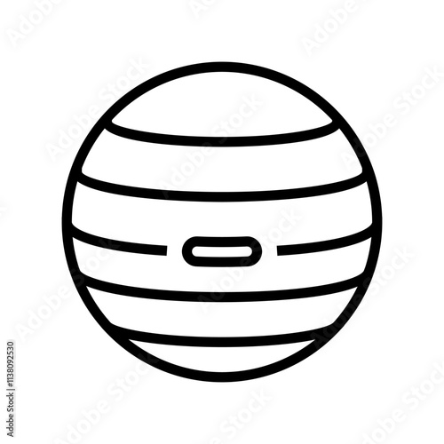stability ball fitness tool line icon vector. stability ball fitness tool sign. isolated contour symbol black illustration