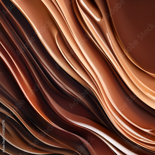 Chocolate cream design, artistic abstraction, PANTONE 17-1230 Mocha Mousse, elegant flow, warm tones