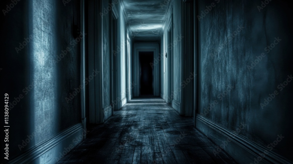 dimly lit hallway with a mysterious shadow at the end, symbolic of suspense and fear, cinematic atmospheric focus dimly lit hallway with a mysterious shadow at the end, symbolic of suspense and fear, cinematic atmospheric focus