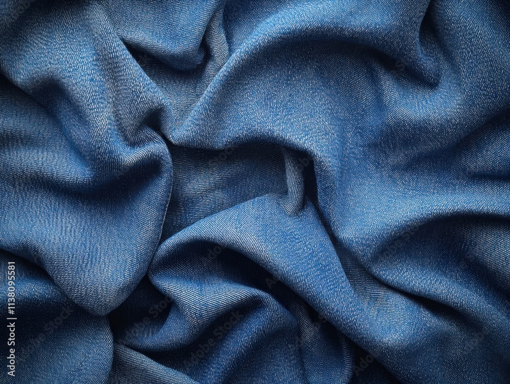 Soft Draped Denim Fabric Texture Background Soft Draped Denim Fabric Texture Background