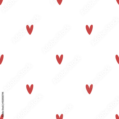 Cute seamless pattern with small hearts. Vector Pastel background. Valentines day and love