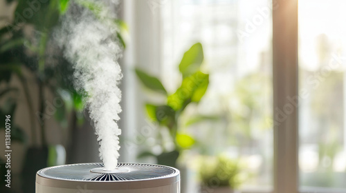 Abstract light blowing effect from air conditioner, air purifier or humidifier. Air conditioner with cold wind effect. Wind Wave Effect. Realistic movement of a thin stream of water