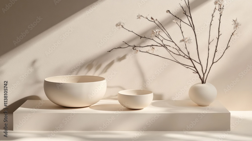 Elegant Still Life with Minimalist Ceramics Elegant Still Life with Minimalist Ceramics
