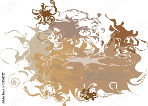 Beautiful vector mixed curved mocha mousse background. The new color of the year