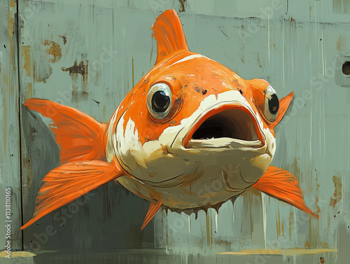 Fish Water Funny Cartoon Style