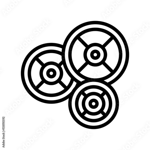 weight plates fitness tool line icon vector. weight plates fitness tool sign. isolated contour symbol black illustration