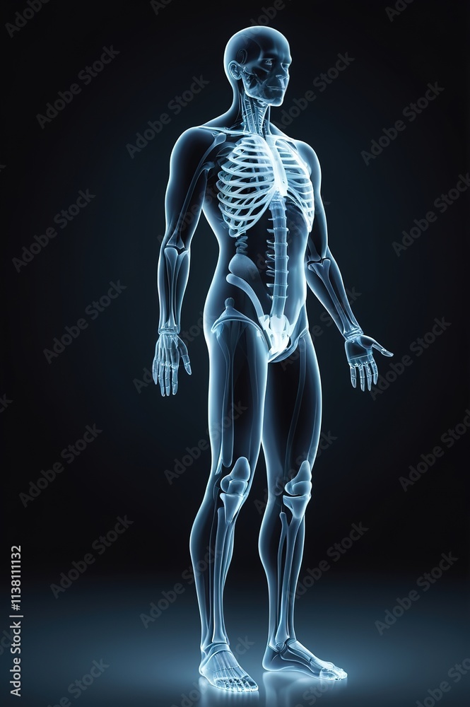 Futuristic 3D X-ray body scanning technology interface. Futuristic 3D X-ray body scanning technology interface.