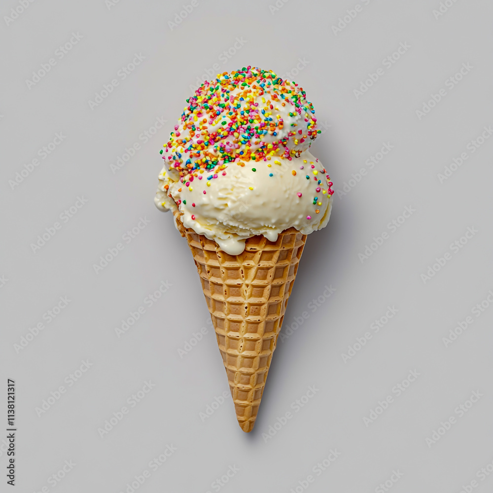 Ice cream scoop on waffle cone on grey background cutout, PNG file. Many assorted different flavour Mockup template for artwork desige. Ice cream scoop on waffle cone on grey background cutout, PNG file. Many assorted different flavour Mockup template for artwork desige.
