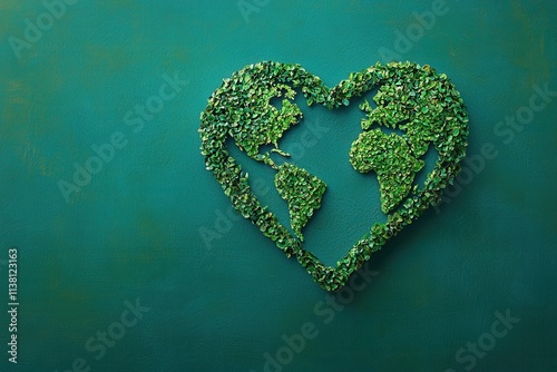 Abstract earth heart design nature art green concept minimalist environment close-up view eco-friendly message photo