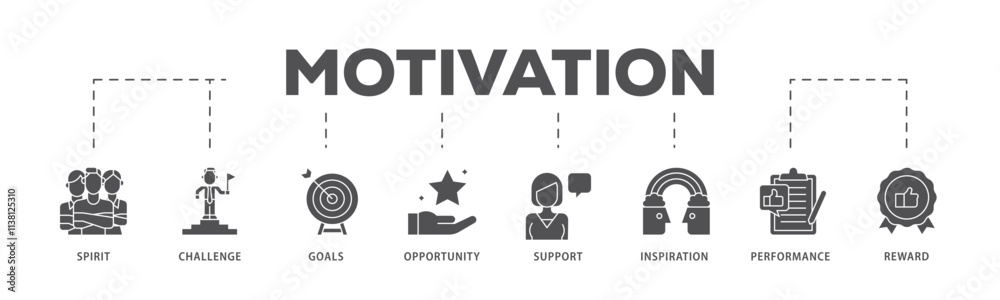Motivation infographic icon flow process which consists of goal, vision, admire, support, teamwork, mentor, performance, and success icon live stroke and easy to edit . Motivation infographic icon flow process which consists of goal, vision, admire, support, teamwork, mentor, performance, and success icon live stroke and easy to edit .