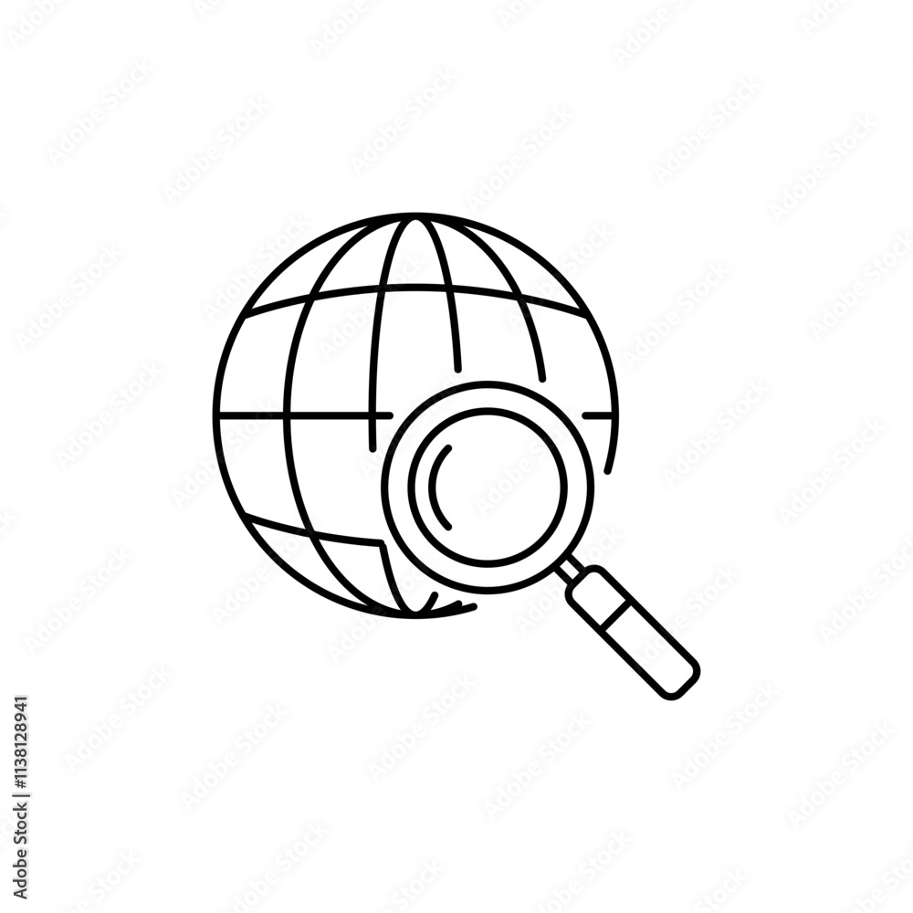 Web Search Outline Icon for internet search. Web Search Outline Icon for internet search.