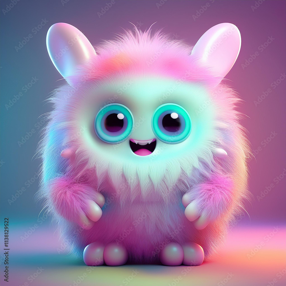 Obraz premium Cute fluffy monster