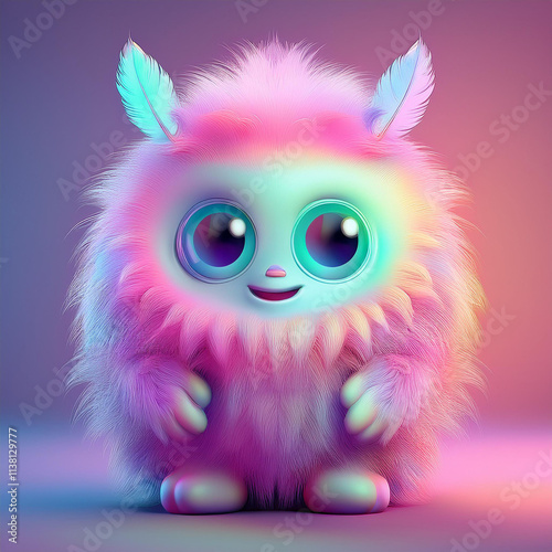 Cute fluffy monster