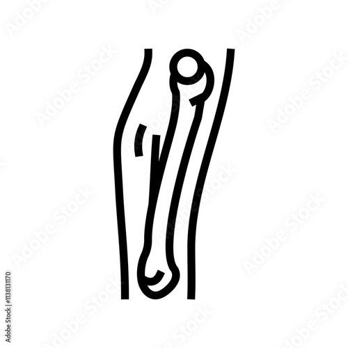 hairline fracture line icon vector. hairline fracture sign. isolated contour symbol black illustration