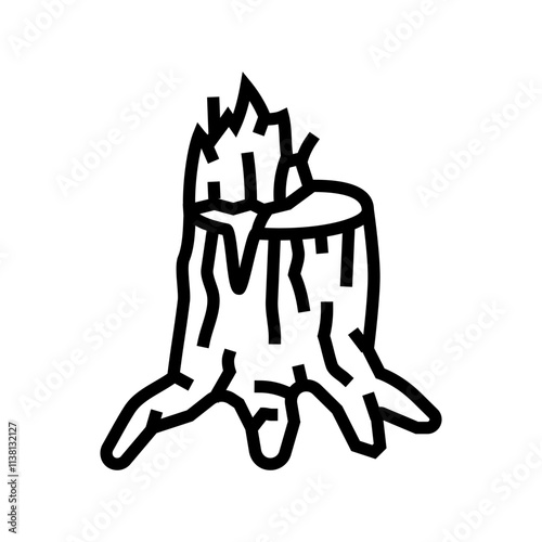 splintered wood fracture line icon vector. splintered wood fracture sign. isolated contour symbol black illustration
