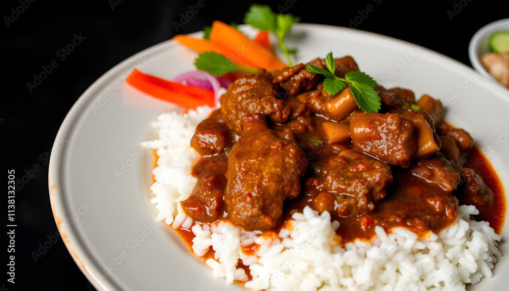 Traditional Indonesian Rendang: Tender Beef in Rich Coconut Spices Traditional Indonesian Rendang: Tender Beef in Rich Coconut Spices