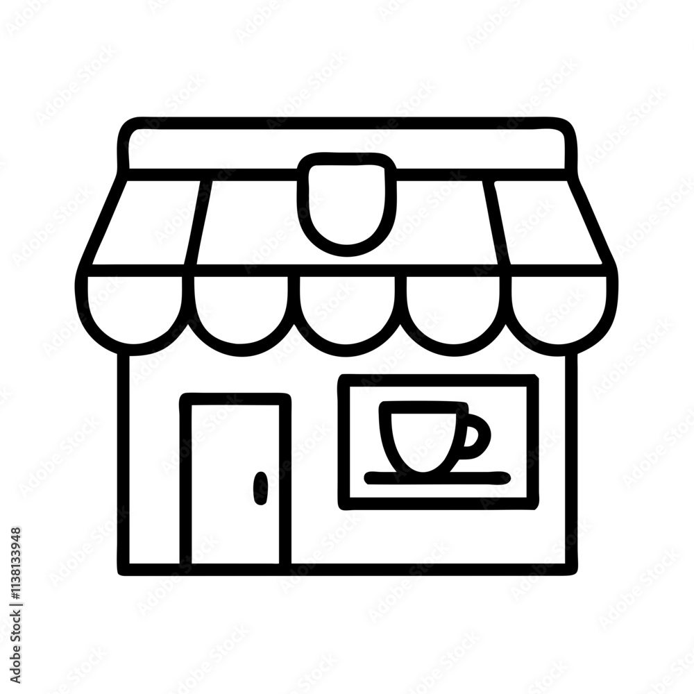 coffee shop icon icon, small business line art, business icon - simple black line art icon of coffee shop icon, for small business celebrations. business vector art. coffee shop icon icon, small business line art, business icon - simple black line art icon of coffee shop icon, for small business celebrations. business vector art.