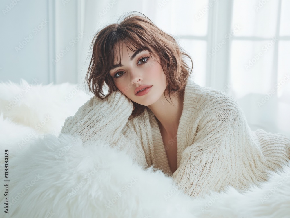 person laying on a fluffy blanket person laying on a fluffy blanket