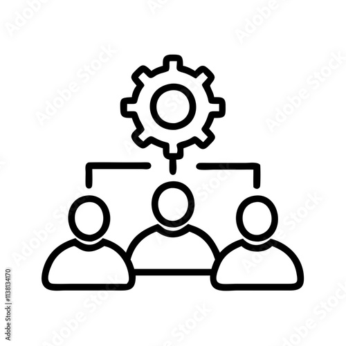 employee team icon icon, small business line art, business icon - simple black line art icon of employee team icon, for small business celebrations. business vector art.