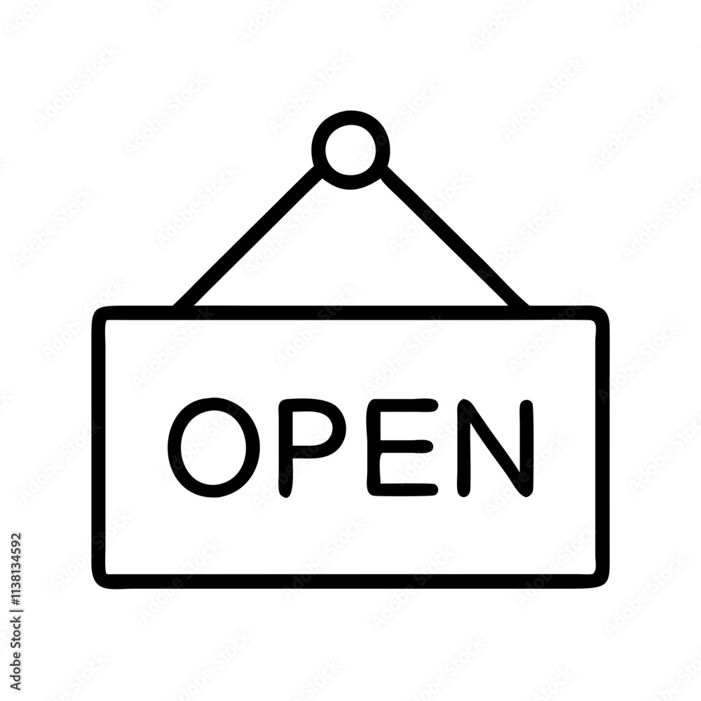 open closed sign icon, small business line art, business icon - simple black line art icon of open closed sign, for small business celebrations. business vector art. open closed sign icon, small business line art, business icon - simple black line art icon of open closed sign, for small business celebrations. business vector art.