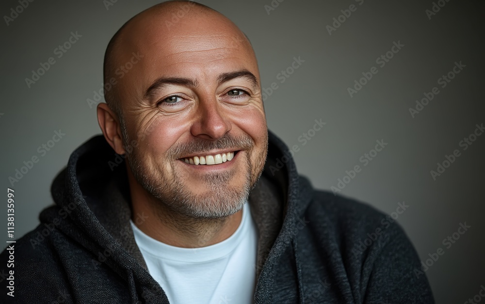 man smiling with sweatshirt in color background man smiling with sweatshirt in color background