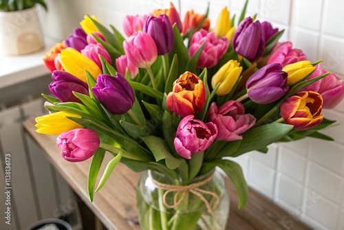 Wallpaper Mural bouquet of tulips in a vase Torontodigital.ca