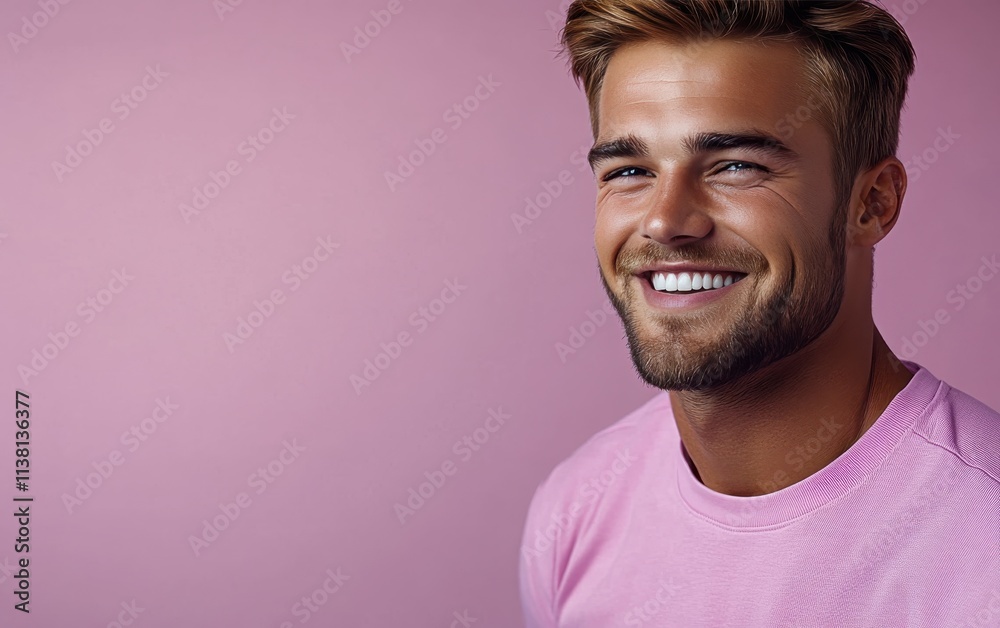 man smiling with sweatshirt in color background man smiling with sweatshirt in color background