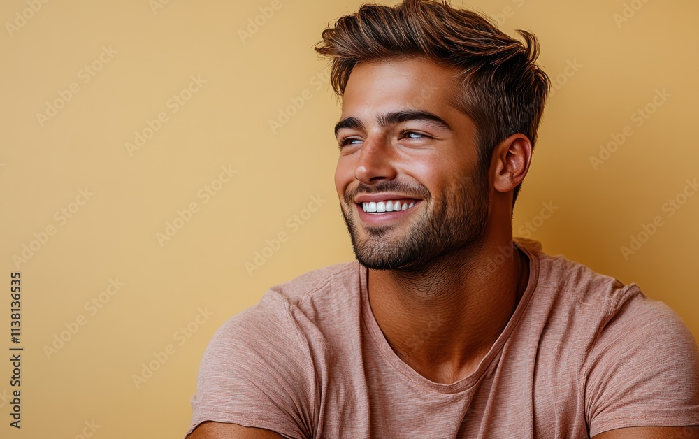 man smiling with casual clothing in color background man smiling with casual clothing in color background