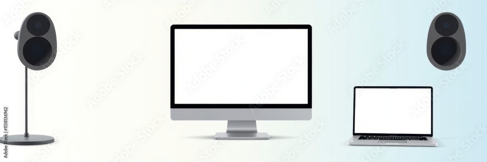 Modern computer screen with blank display for customized graphics, technology, internet Modern computer screen with blank display for customized graphics, technology, internet