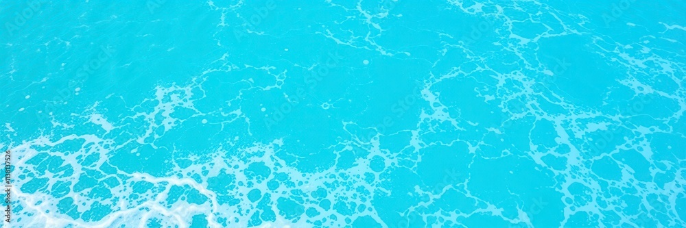 Pure blue turquoise water with foamy waves, perfect for tropical paradise backgrounds or beach vacation concepts, background, turquoise, ocean Pure blue turquoise water with foamy waves, perfect for tropical paradise backgrounds or beach vacation concepts, background, turquoise, ocean