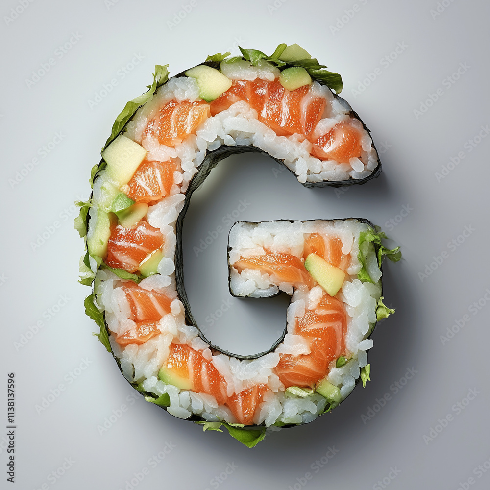 Sushi in the shape of the letter G Sushi in the shape of the letter G