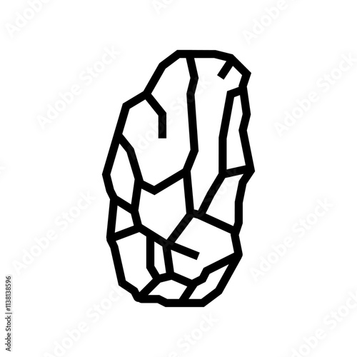chipped stone fracture line icon vector. chipped stone fracture sign. isolated contour symbol black illustration