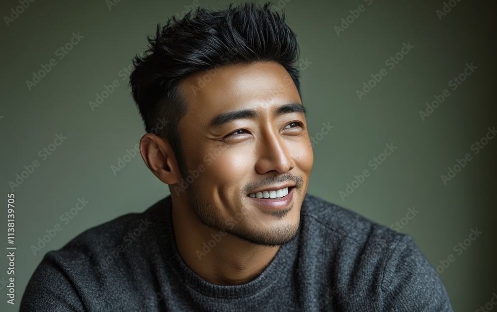 man smiling with sweatshirt in color background man smiling with sweatshirt in color background