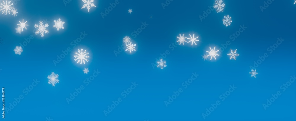 Snowflakes Falling on a Blue Sky Snowflakes Falling on a Blue Sky