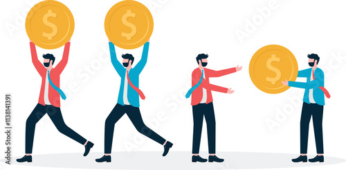 Businesses give free coins for charity. Business Landing Page Template.
