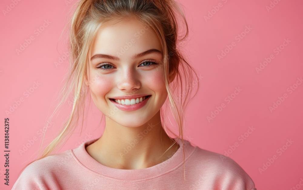 smiling beauty woman with casual sweatshirt in color background smiling beauty woman with casual sweatshirt in color background
