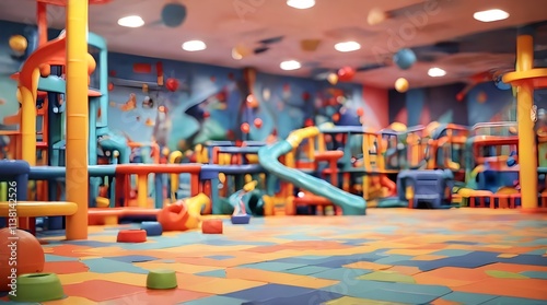 Wallpaper Mural Abstract blur kids indoor playground for learning background.generative.ai Torontodigital.ca
