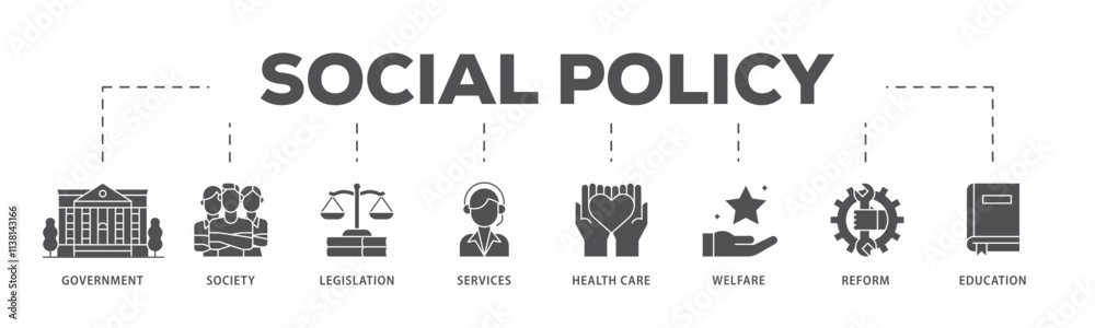 Social policy infographic icon flow process which consists of education, reform, services, welfare, health care ,legislation, society, government icon live stroke and easy to edit . Social policy infographic icon flow process which consists of education, reform, services, welfare, health care ,legislation, society, government icon live stroke and easy to edit .