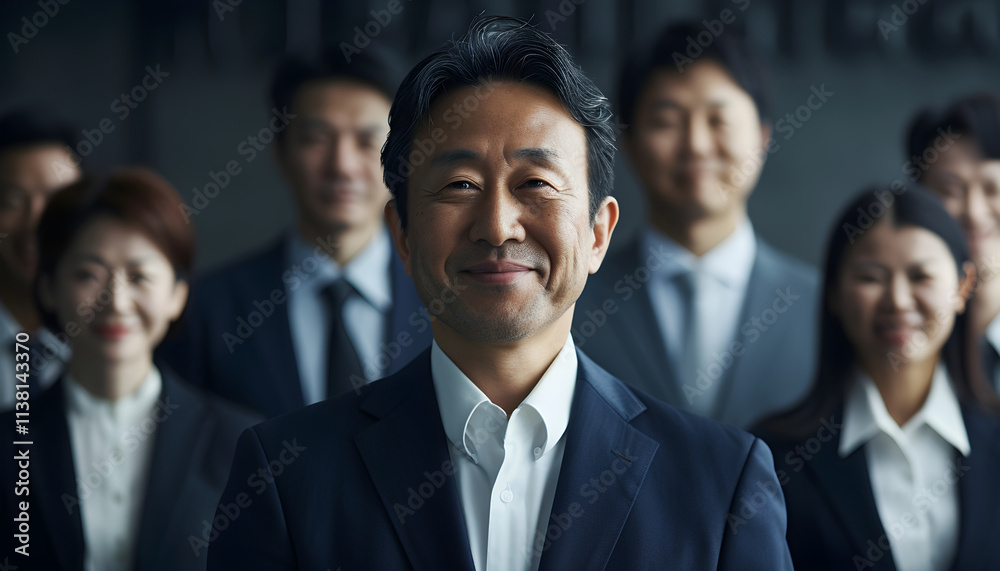 Confident Business Leader with Team in Office.
A smiling businessman stands proudly, radiating leadership, success. Capturing essence of teamwork, professional achievement. Corporate campaigns Confident Business Leader with Team in Office.
A smiling businessman stands proudly, radiating leadership, success. Capturing essence of teamwork, professional achievement. Corporate campaigns