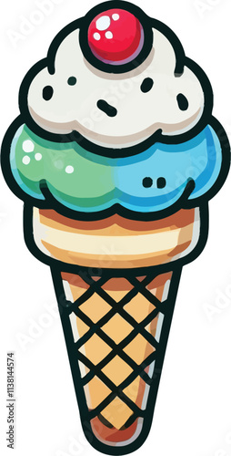 Ice cream cone design dessert icon