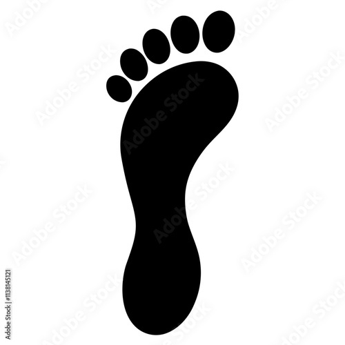 Human footprint silhouette, Single footprint art vector, Vector of single Human footprint, Vector illustration