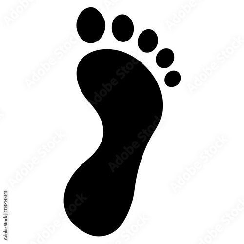 Human footprint silhouette, Single footprint art vector, Vector of single Human footprint, Vector illustration