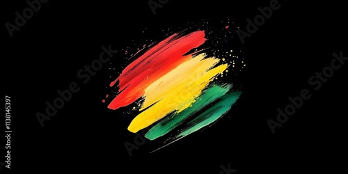 Black history month. Background with strokes of red, yellow, green paint. Racial equality and justice	