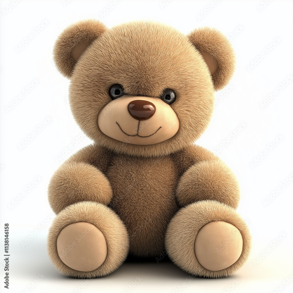 Obraz premium brown plush bear isolated on white background