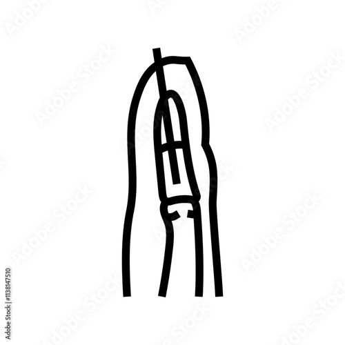 surgical pin for fracture line icon vector. surgical pin for fracture sign. isolated contour symbol black illustration