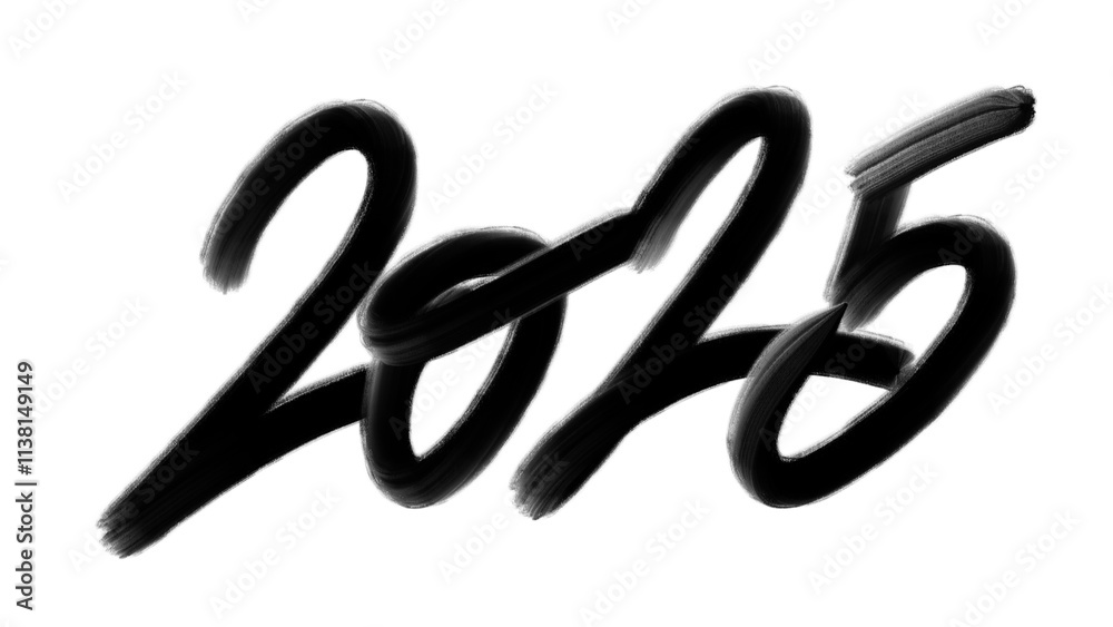 2025 hand drawn design for Happy New Year poster, Brochure design template 2025 hand drawn design for Happy New Year poster, Brochure design template